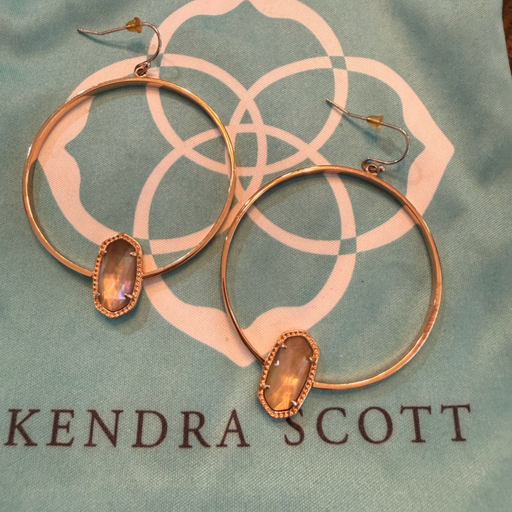 Kendra Scott RoseGold Hoops with Iridescent Accents